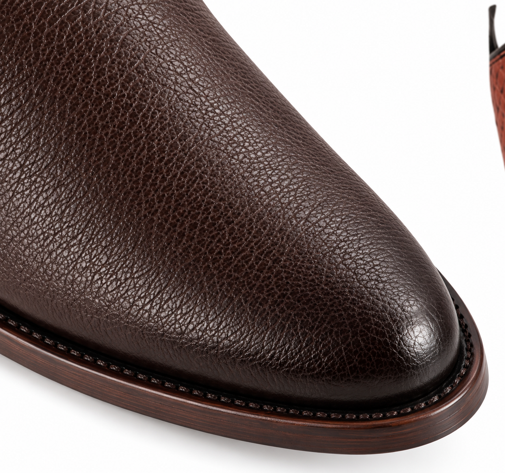Bota Vaquera Imperial - Piel Color Café con Diseño Texturizado