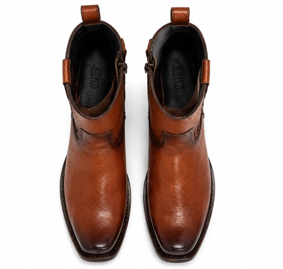Bota Vaquera Imperial - Piel Color Miel Premium con Diseño Texturizado